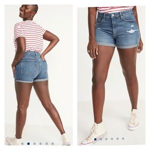 Old Navy O.G. High Rise Distressed Cuffed Jean Shorts Women’s Size 8